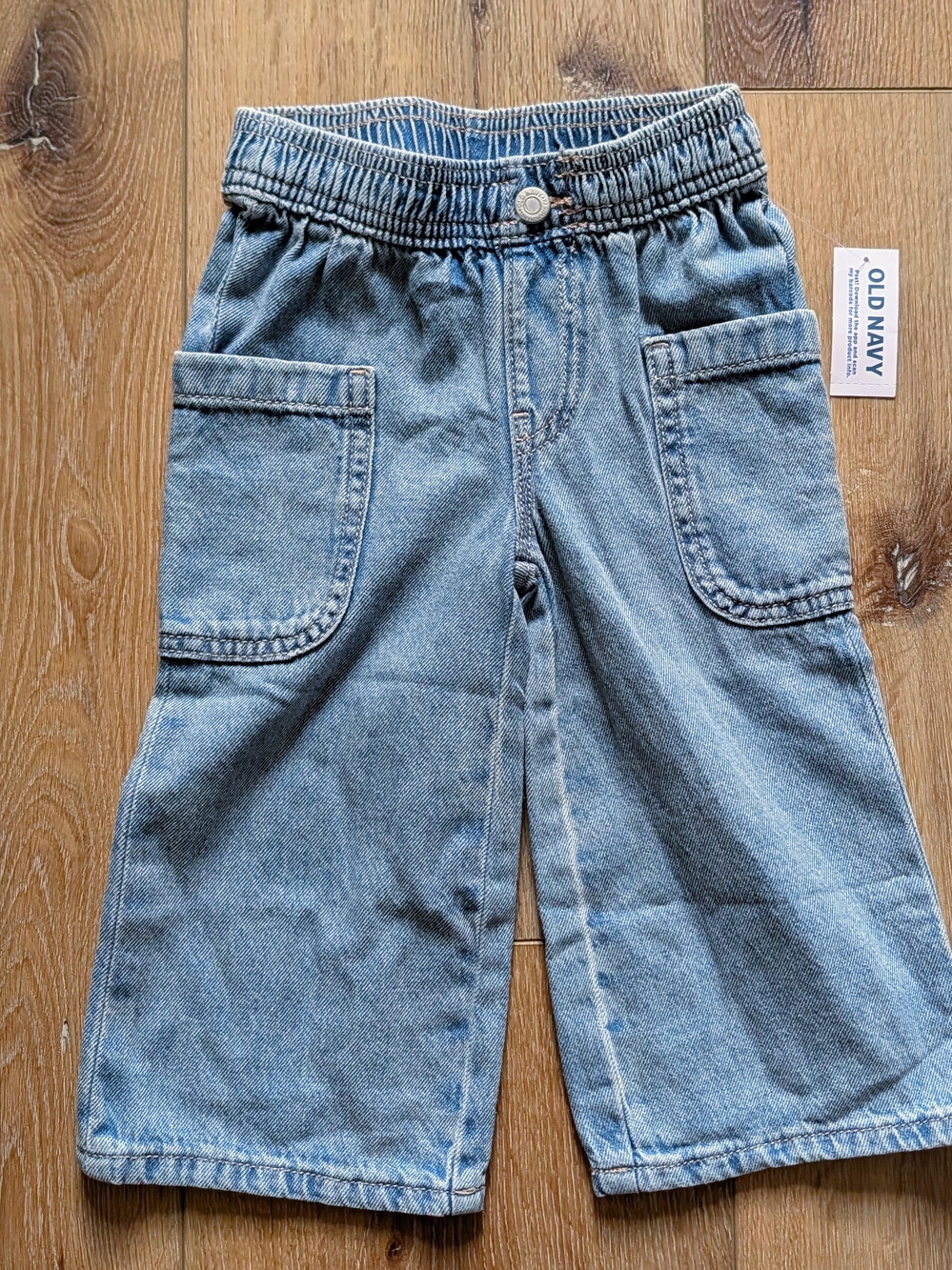 Old Navy Light Blue Denim Girls Wide-Leg Jeans 18-24m